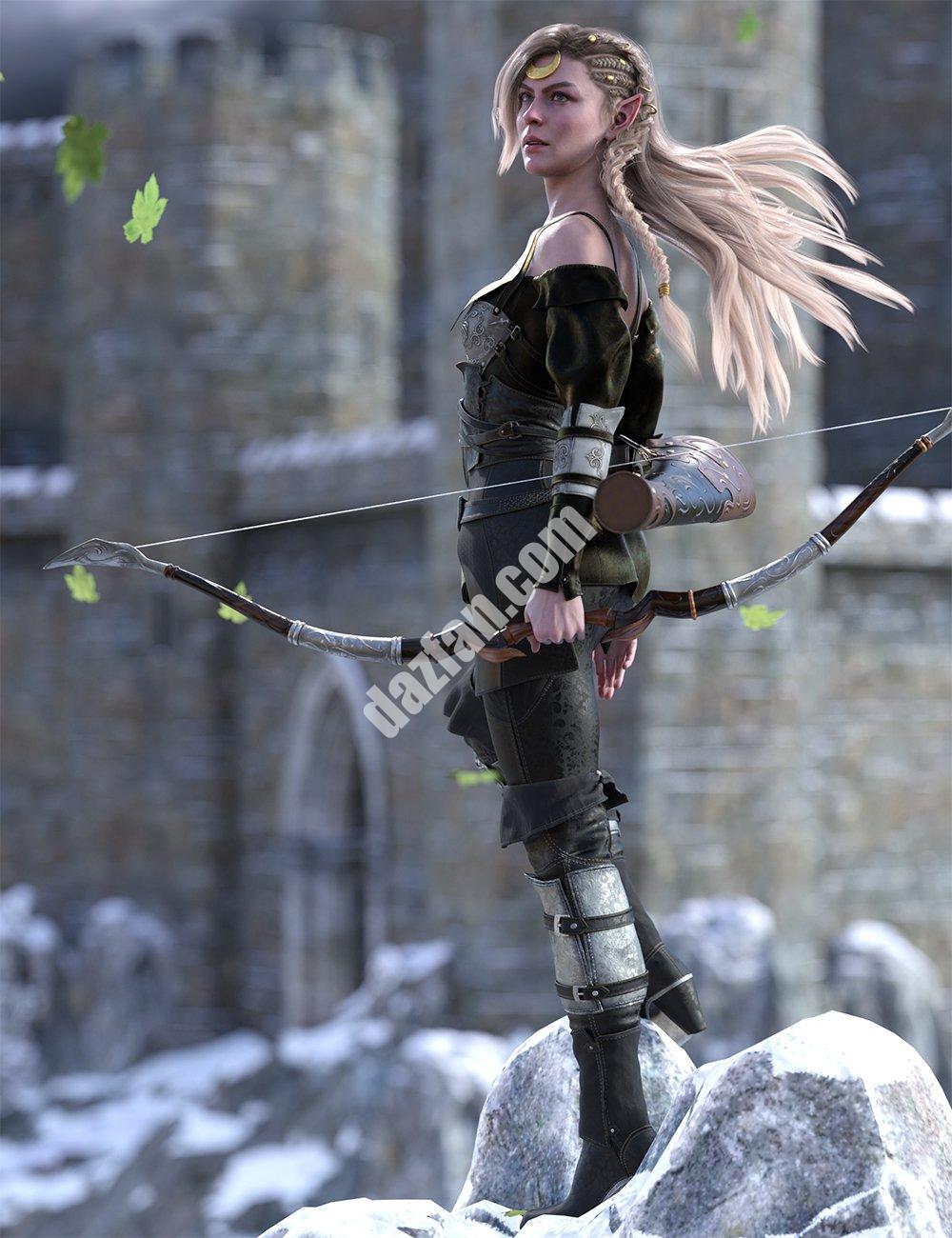 [daz姿势] 高精灵弓箭手为琼摆姿势9高精灵-DAZ爱好者