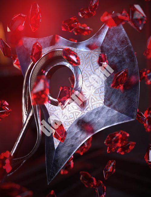 [daz道具] 创世纪9的HM Reen战斧-DAZ爱好者