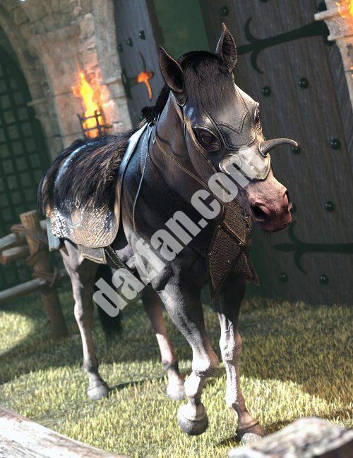 [daz角色] DAZ Horse 3的dForce骑马游骑兵装备-DAZ爱好者