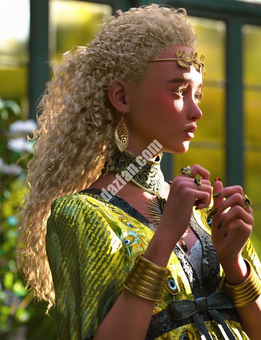 [daz发型] HS Kelly Messy曲线头发为创世纪9，8，和8.1女性-DAZ爱好者