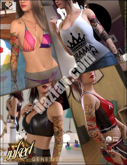[daz服装] Inked Vol 24 Just Sleeves for Genesis 8 Females-DAZ爱好者