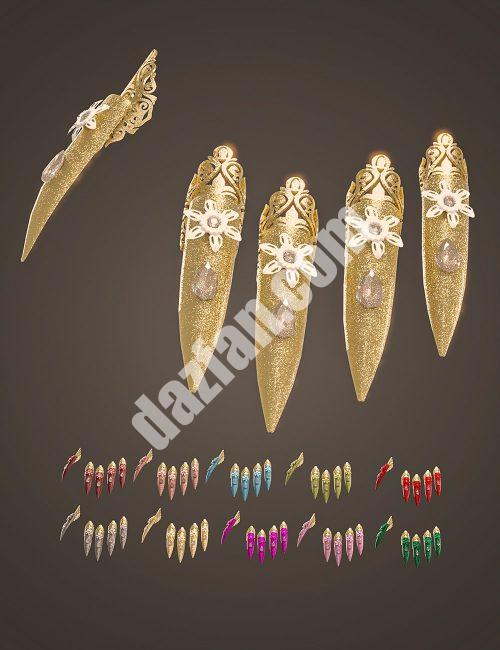 [daz服装] 创世纪8和8.1女性的Diva Time Nails-DAZ爱好者