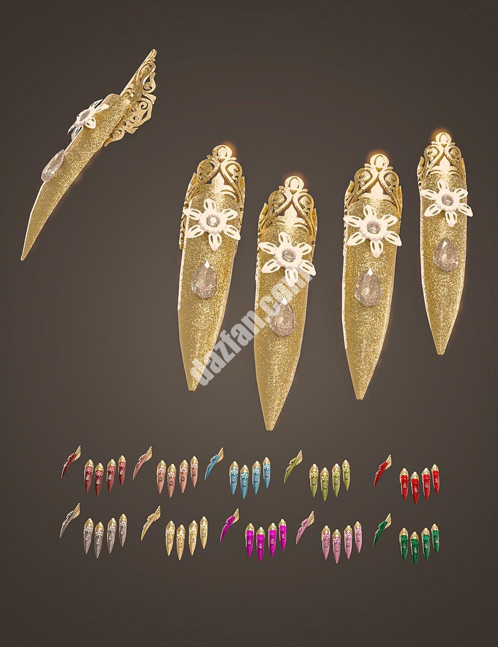 [daz服装] 创世纪8和8.1女性的Diva Time Nails-DAZ爱好者