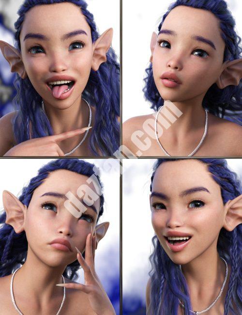 [daz姿势] JW美人鱼表情Calypso 9-DAZ爱好者