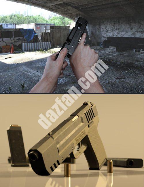 [daz插件] KACC G9R创世纪8手枪和姿势-DAZ爱好者