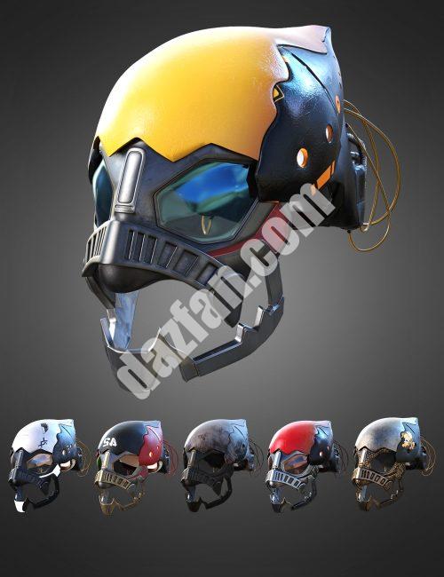 [daz道具] 创世纪8和8.1男性Dash装备头盔-DAZ爱好者