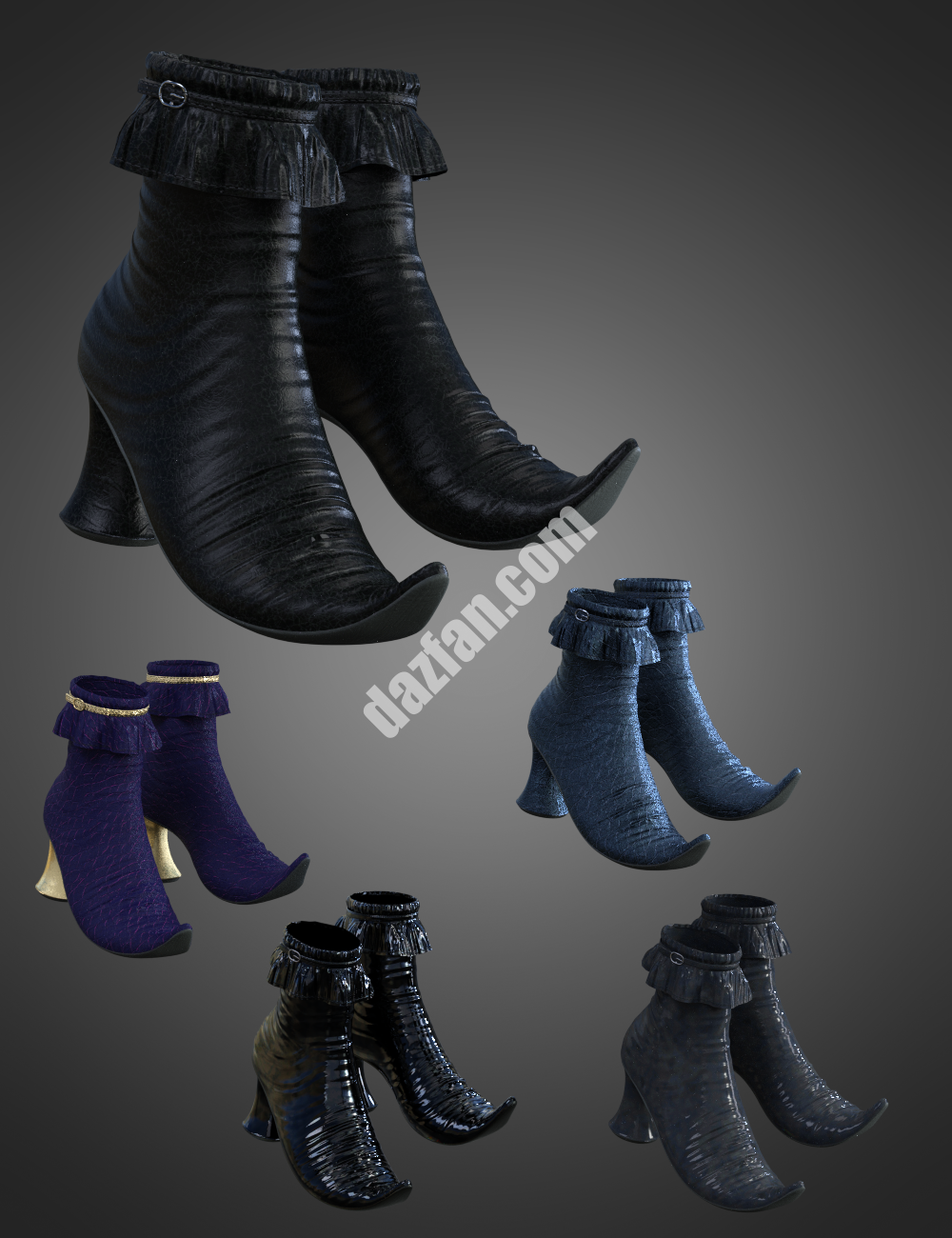 [daz服装] CB露娜魔咒装备靴适用于创世纪8和8.1女性-DAZ爱好者
