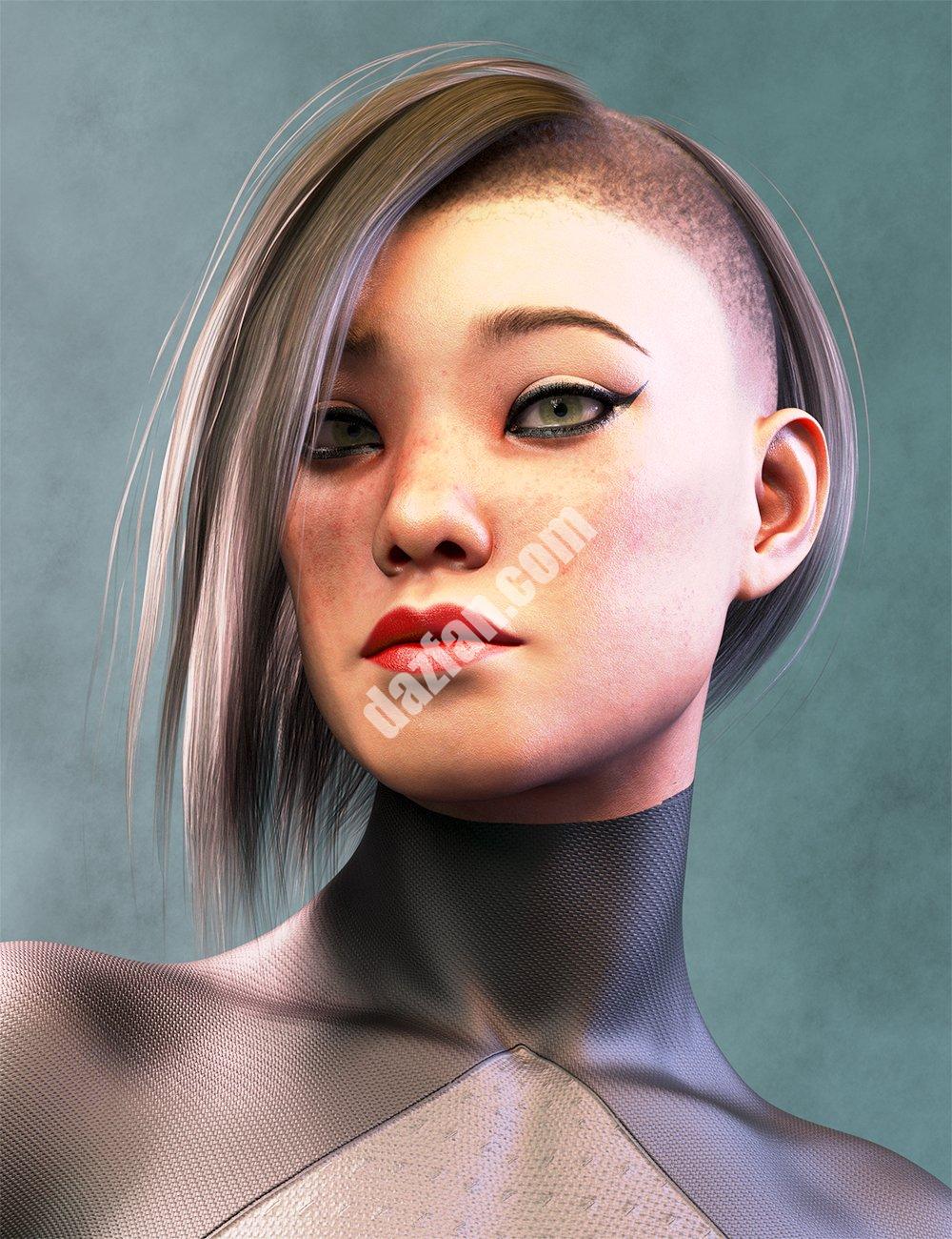 [daz发型] Genesis 9的M3D UW不对称头发-DAZ爱好者