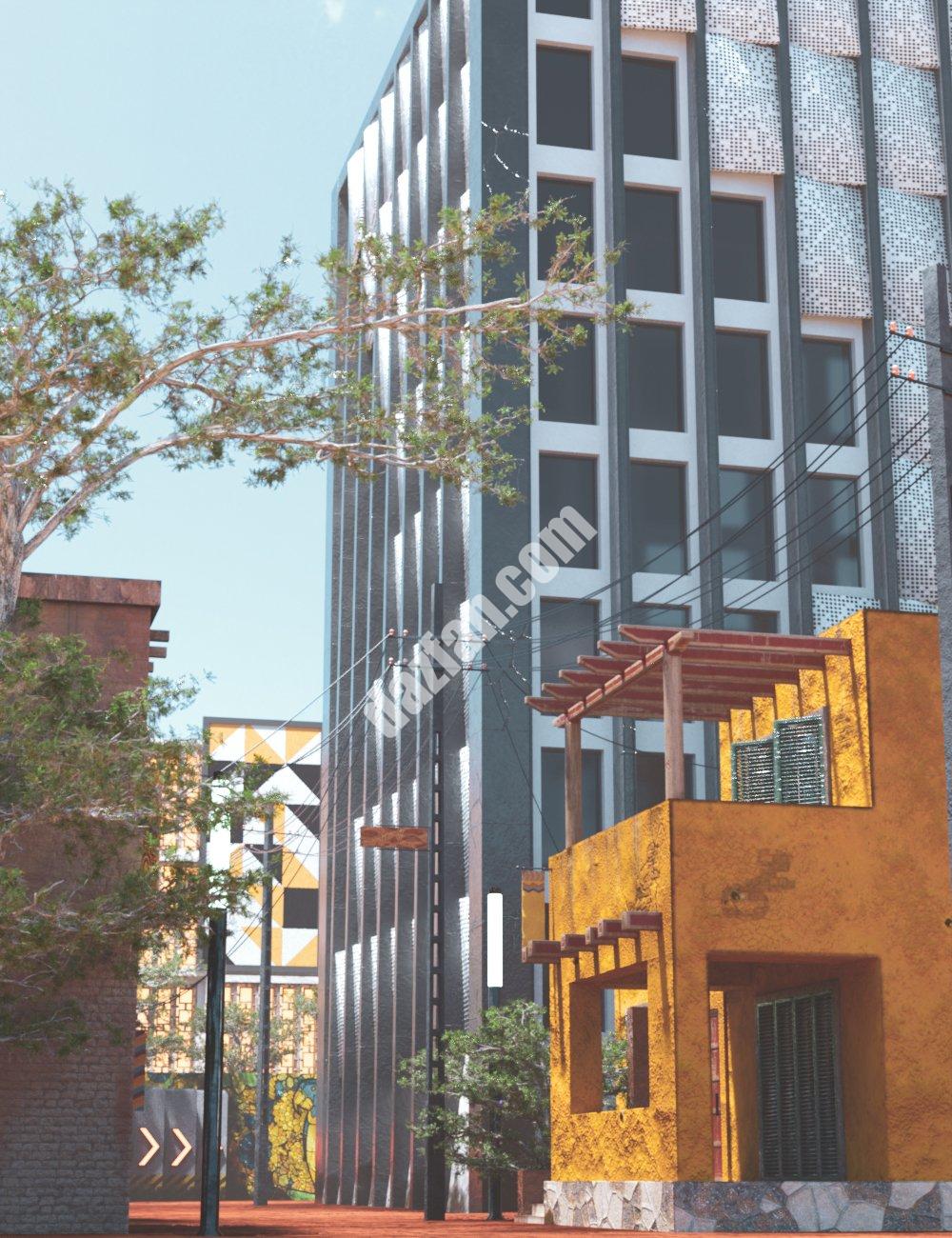 [daz场景] M8非洲未来主义街-DAZ爱好者