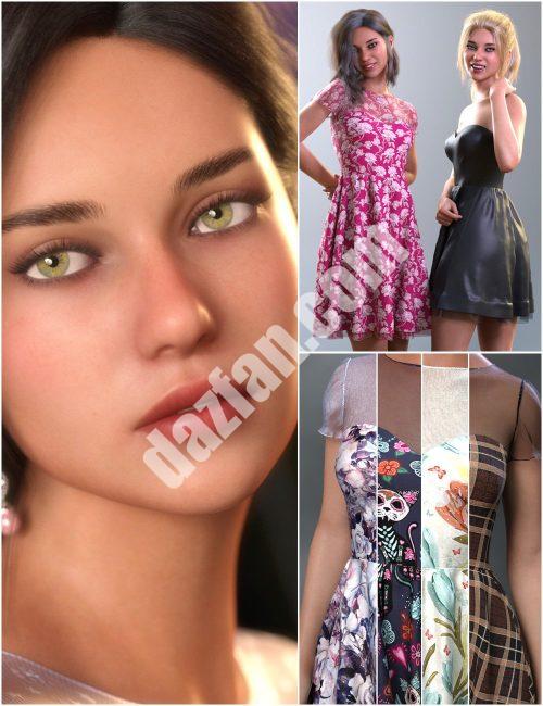 [daz合集] Malka角色、连衣裙和配饰套装-DAZ爱好者