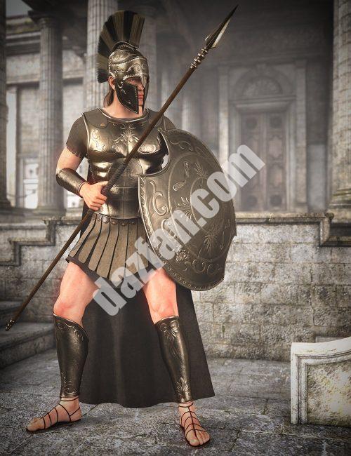 [daz服装] MD dForce Myrmidons Genesis 8和8.1雄性盔甲-DAZ爱好者