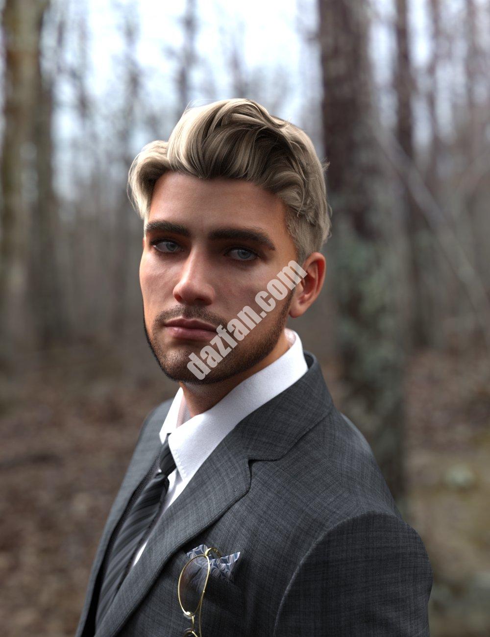 [daz发型] 蒙特利尔翻转头发创世纪8男性和创世纪9-DAZ爱好者