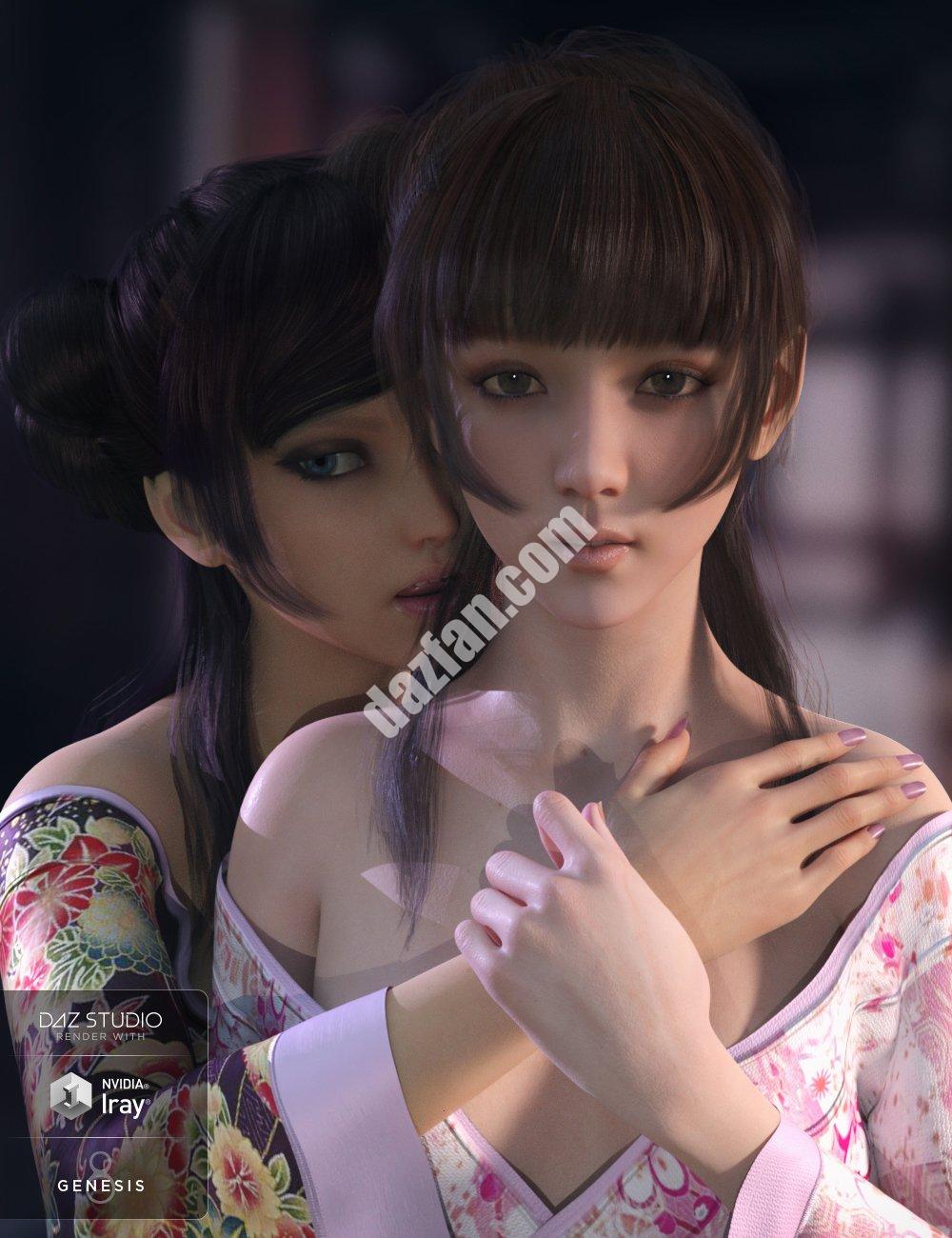 [daz发型] Genesis 8雌性的Nyo头发-DAZ爱好者