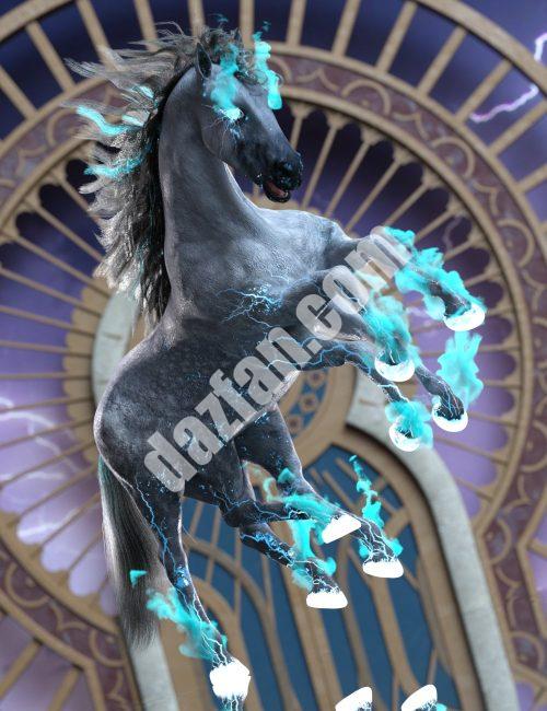 [daz姿势] 奥丁为Sleipnir做的马式-DAZ爱好者