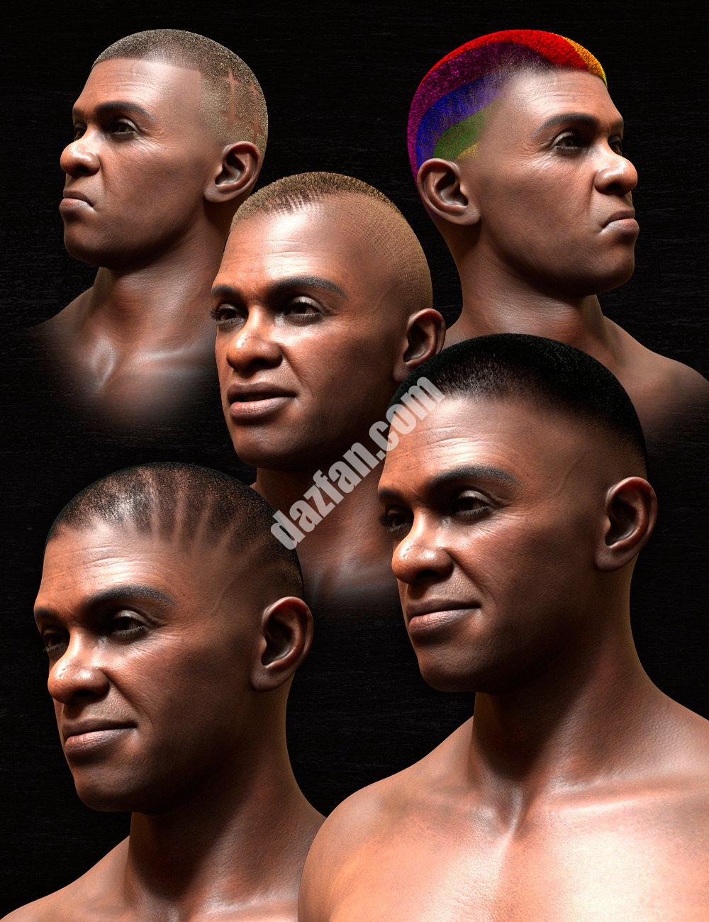 [daz发型] Genesis 8雄性剃光头的图案-DAZ爱好者