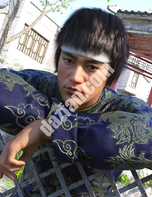 [daz服装] PS Loong Hair for Genesis 8和8.1雄性-DAZ爱好者