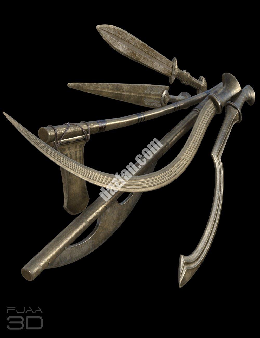 [daz道具] 创世纪8的埃及皇家武器-DAZ爱好者