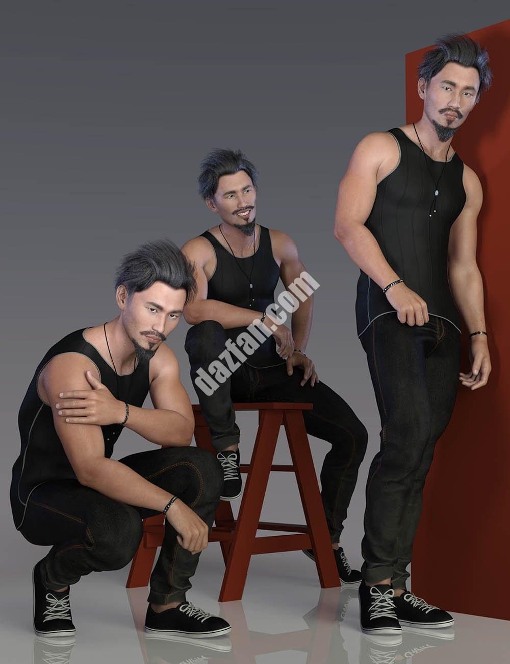 [daz姿势] 《创世纪8》男主角和李8的性感姿势和表情-DAZ爱好者