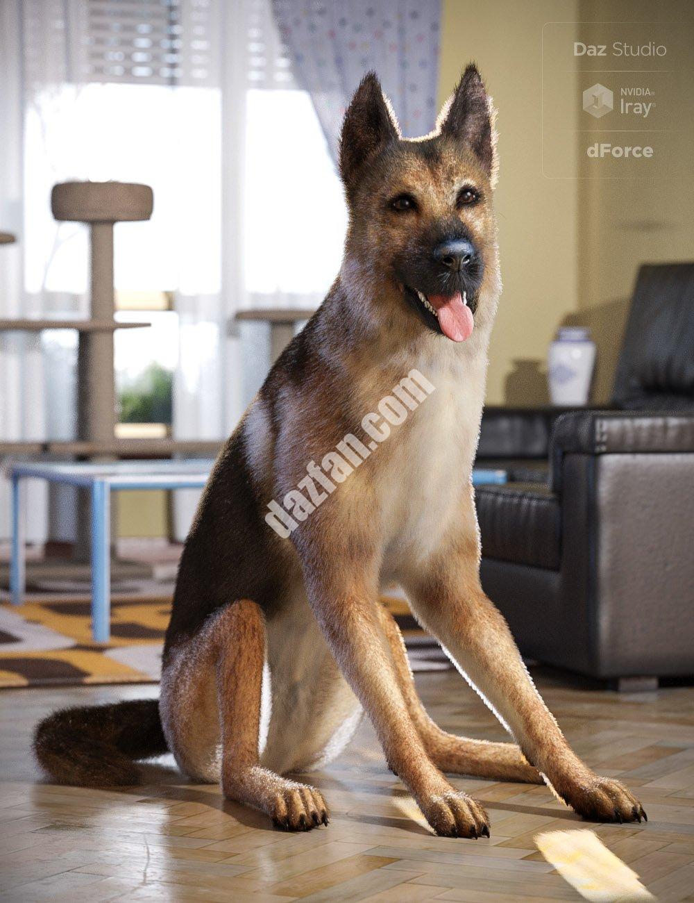 [daz角色] 德国牧羊犬Daz Dog 8-DAZ爱好者