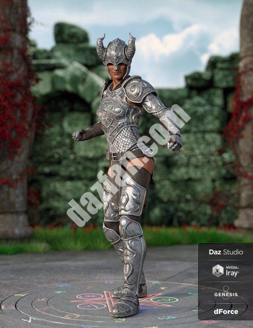 [daz服装] 用于创世纪8和8.1雌性的dForce Valiant Armor-DAZ爱好者