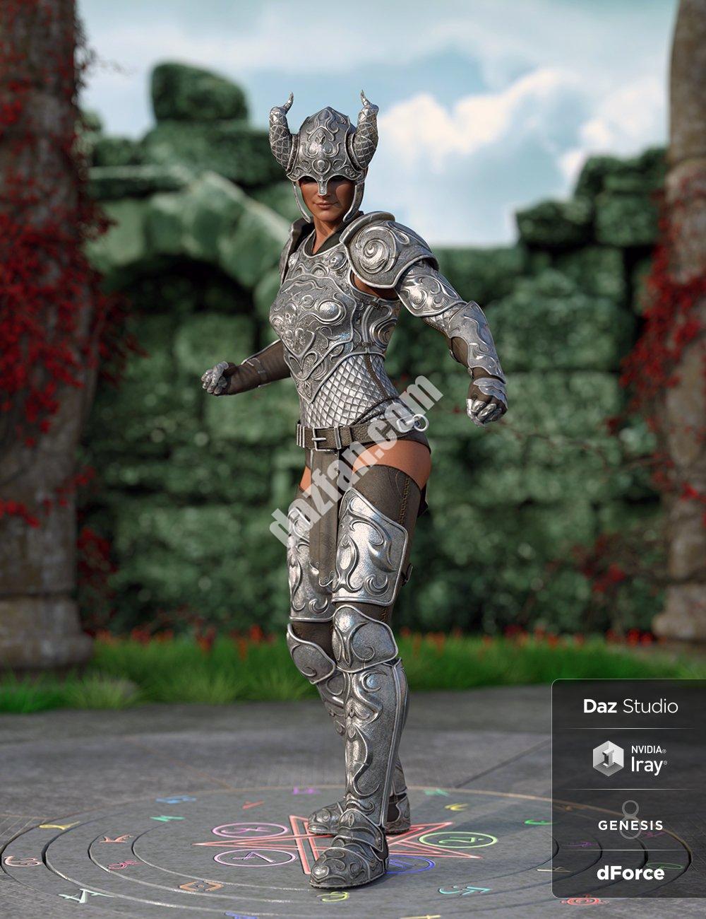 [daz服装] 用于创世纪8和8.1雌性的dForce Valiant Armor-DAZ爱好者