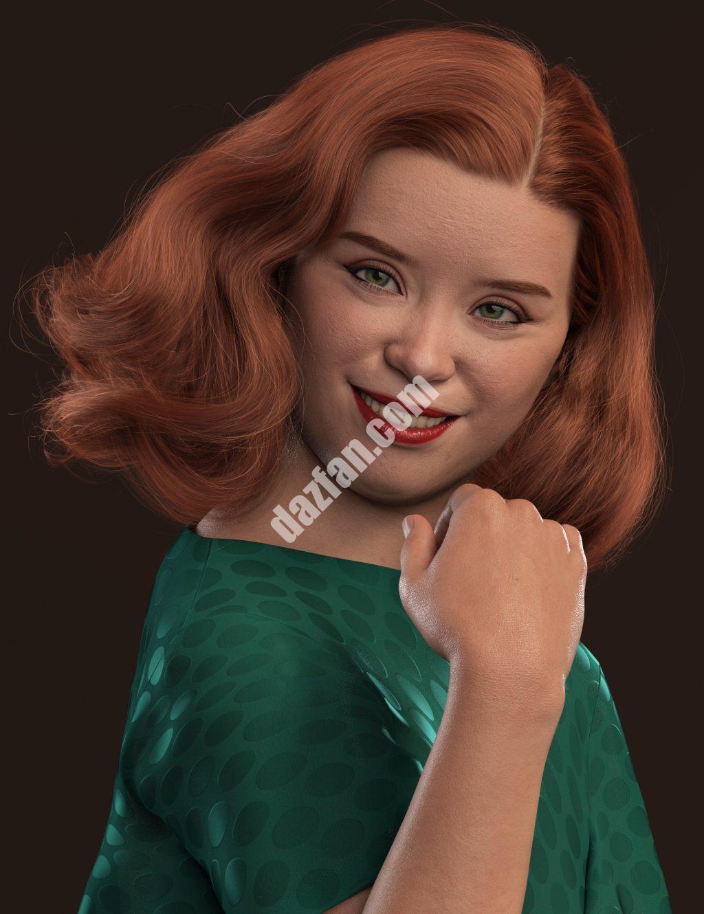 [daz发型] Genesis 8和Genesis 8.1女性复古卷发-DAZ爱好者