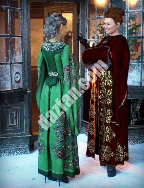 [daz服装] dForce Winter Splendor Outfit纹理附加组件-DAZ爱好者