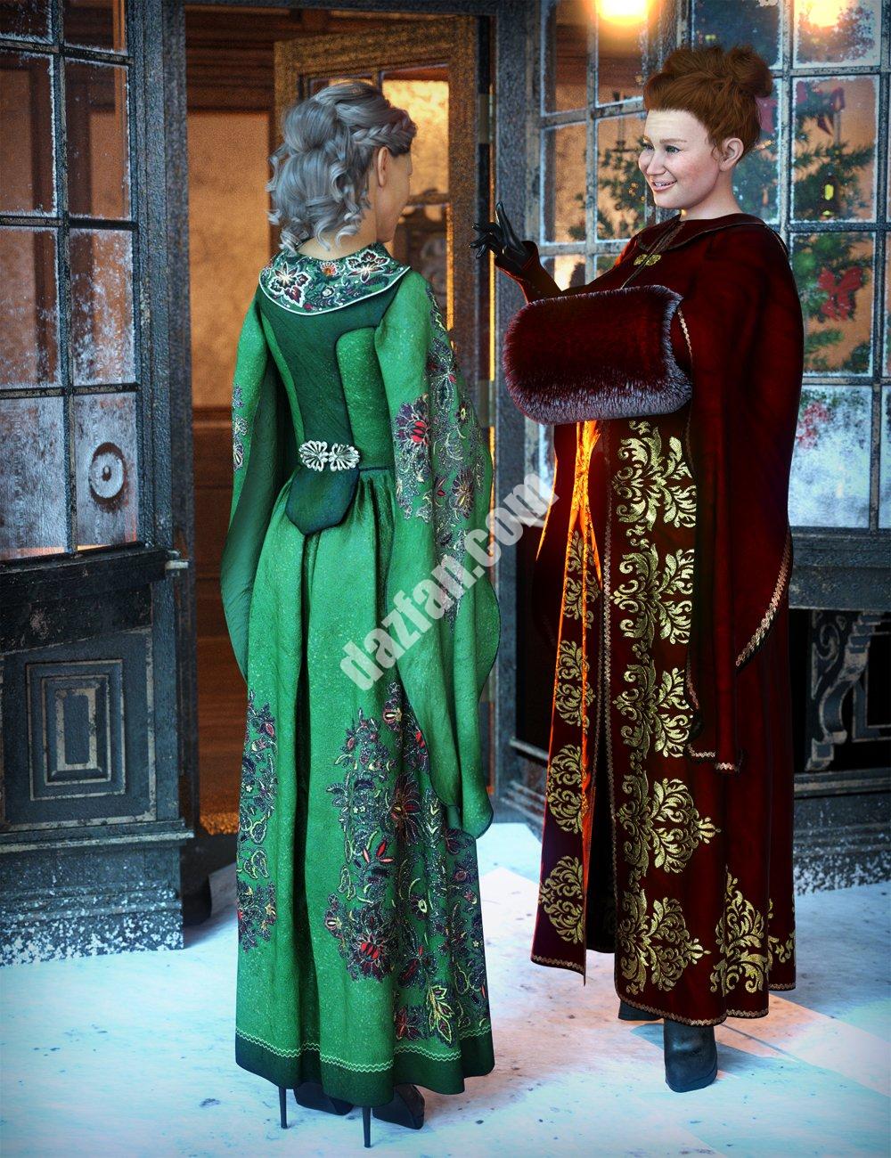 [daz服装] dForce Winter Splendor Outfit纹理附加组件-DAZ爱好者