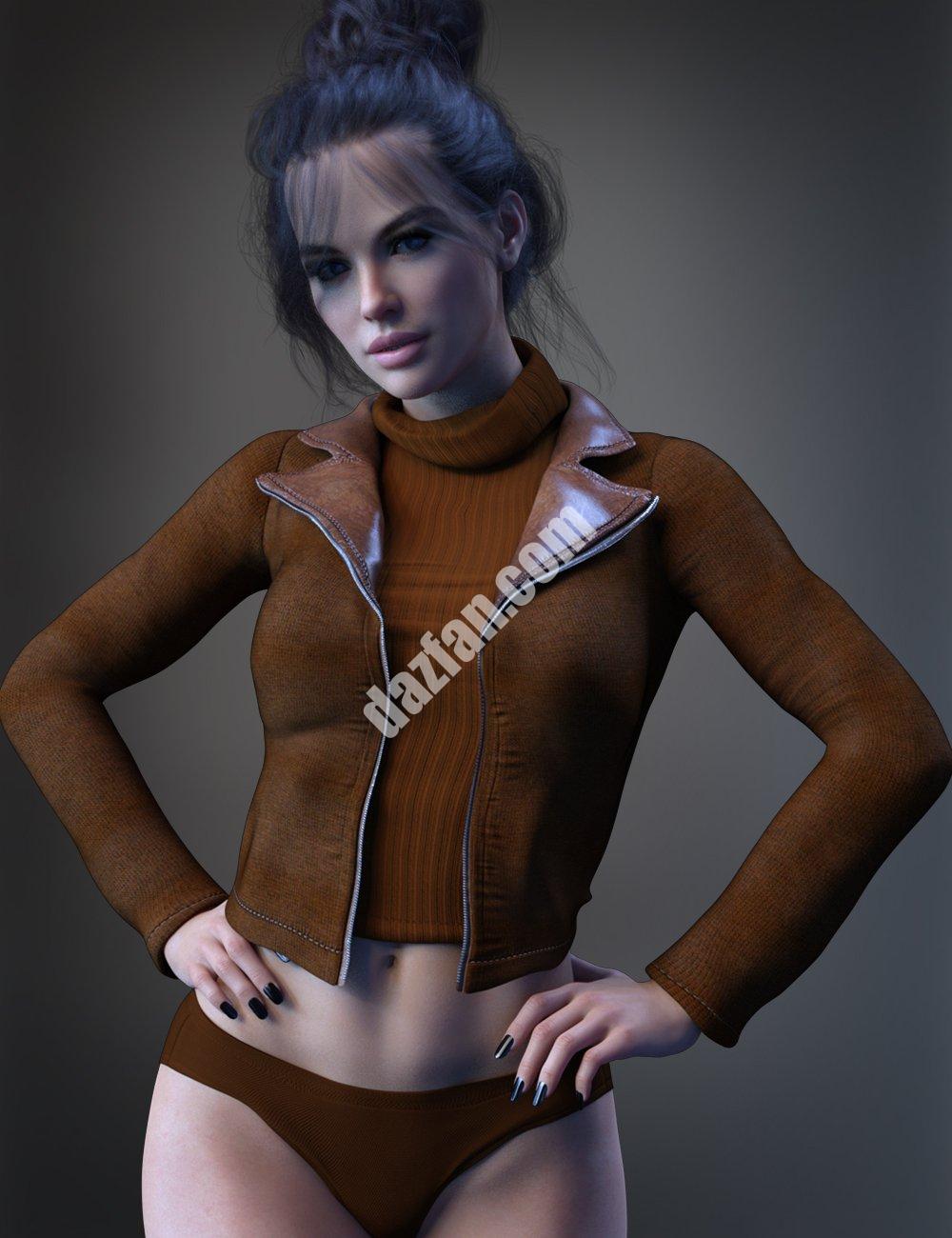 [daz服装] XFashion Crop夹克适用于Genesis 8和8.1女性-DAZ爱好者