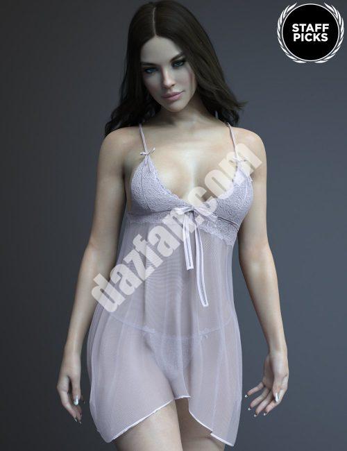 [daz服装] dForce X-Fashion Love蕾丝内衣Genesis 8和8.1女性套装-DAZ爱好者