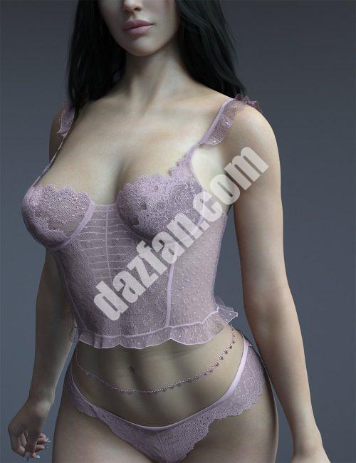 [daz服装] X-Fashion Dreams Genesis 8女性网眼内衣套装-DAZ爱好者