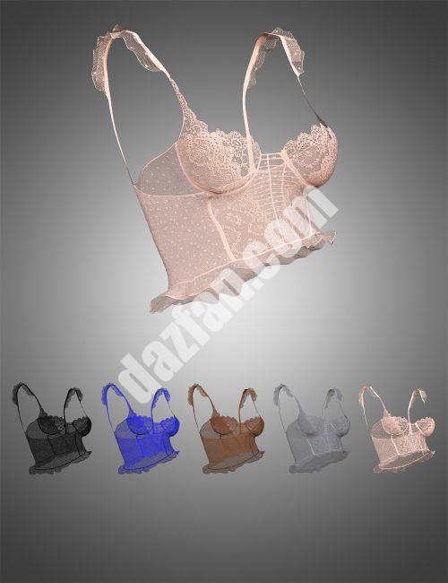 [daz服装] X-Fashion Dreams Genesis 8女性网眼内衣上衣-DAZ爱好者