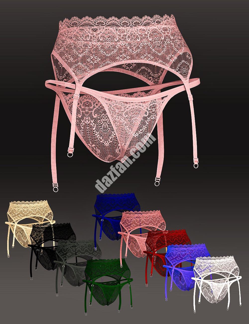 [daz服装] X-Fashion Oh La内衣套装Genesis 8和8.1女款-DAZ爱好者