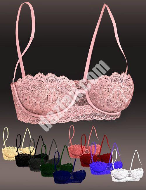 [daz服装] X-Fashion Oh La内衣套装Genesis 8和8.1女款文胸-DAZ爱好者