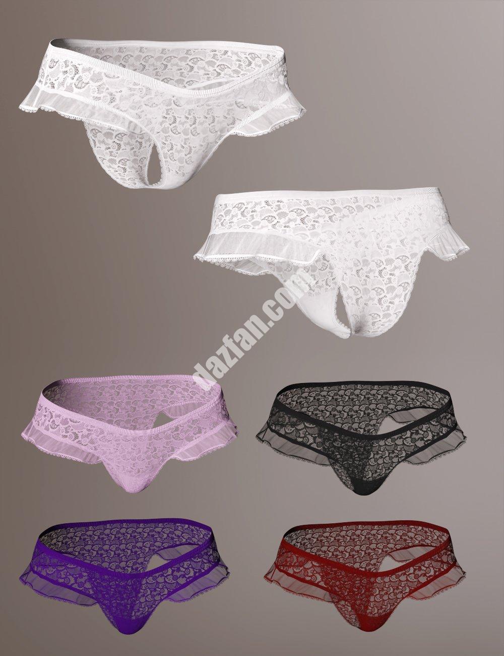 [daz服装] X-Fashion激情蕾丝内衣Genesis 8和8.1女性版dForce Bottoms-DAZ爱好者