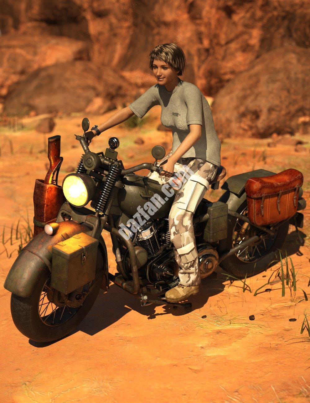[daz载具] XI 经典军用摩托车-DAZ爱好者
