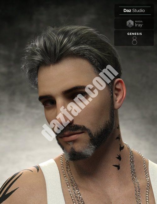 [daz发型] Yoan成熟的头发和胡子为创世纪8和8.1雄性-DAZ爱好者