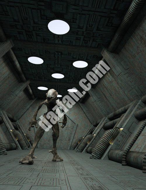 [daz场景] 外星人的走廊-DAZ爱好者