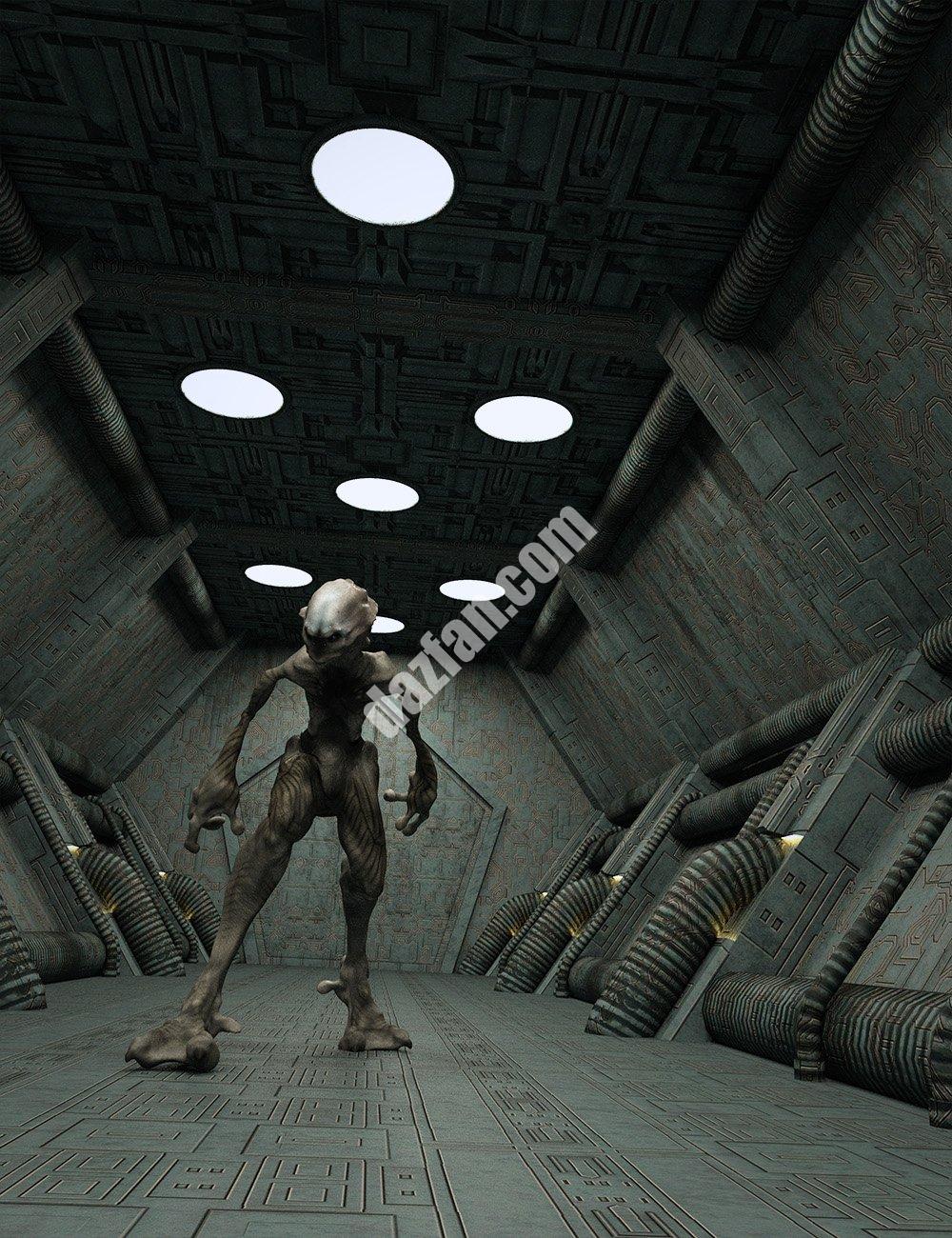 [daz场景] 外星人的走廊-DAZ爱好者