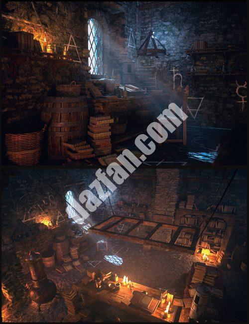 [daz场景] 炼金师工作室捆绑包-DAZ爱好者