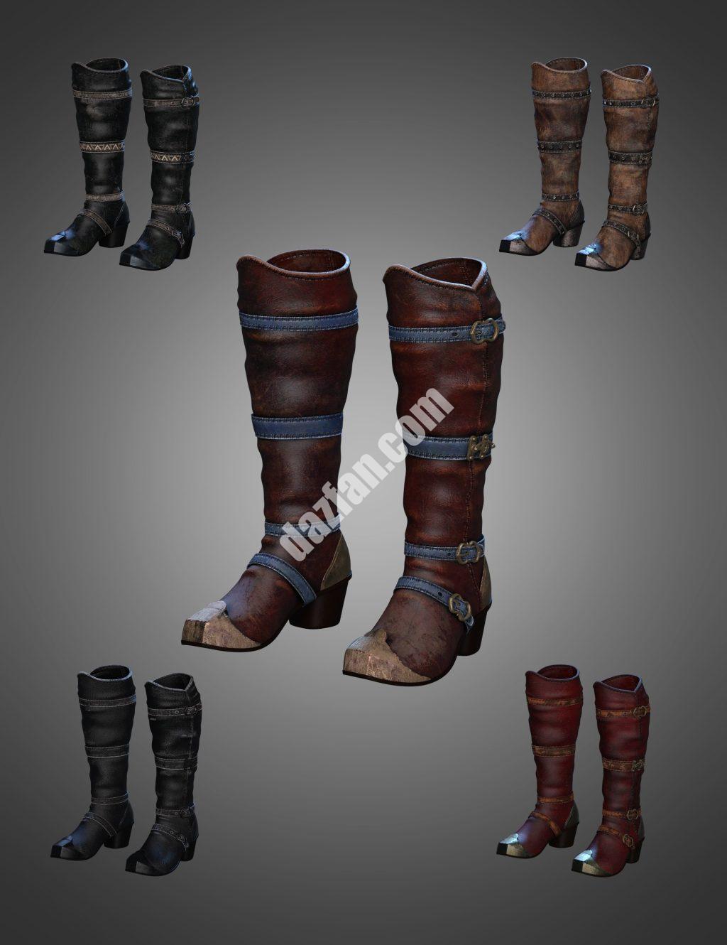 [daz服装] 创世记8和8.1雄性Halcyon碎片靴-DAZ爱好者