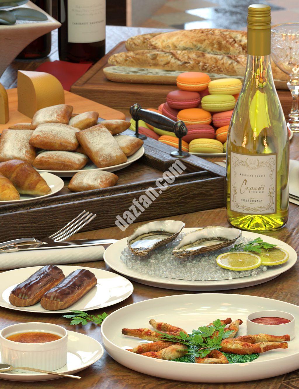 [daz道具] 什锦菜肴和糕点-DAZ爱好者