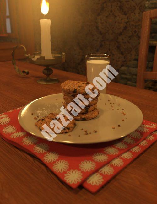 [daz道具] 饼干和牛奶-DAZ爱好者