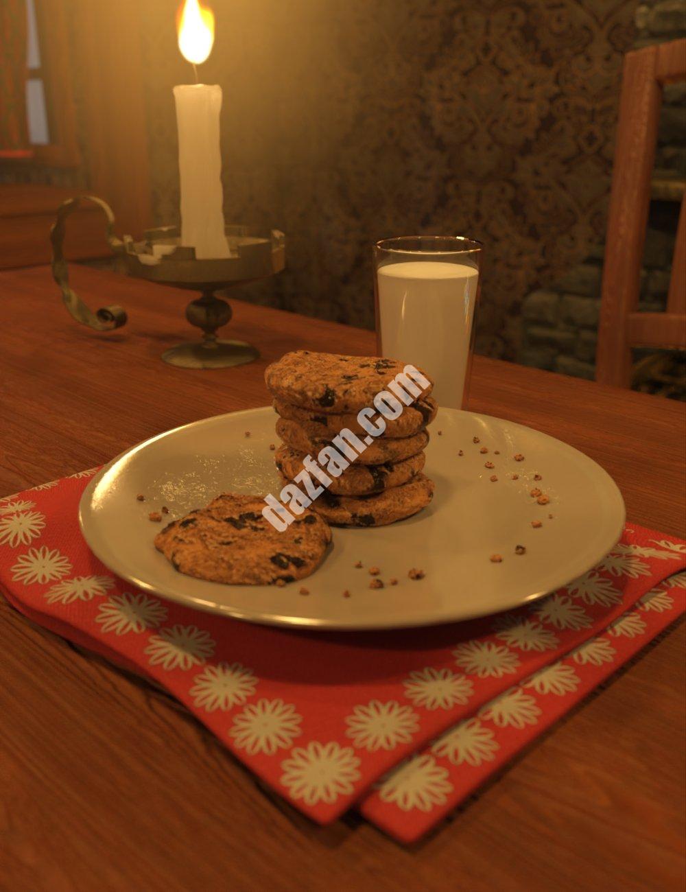 [daz道具] 饼干和牛奶-DAZ爱好者