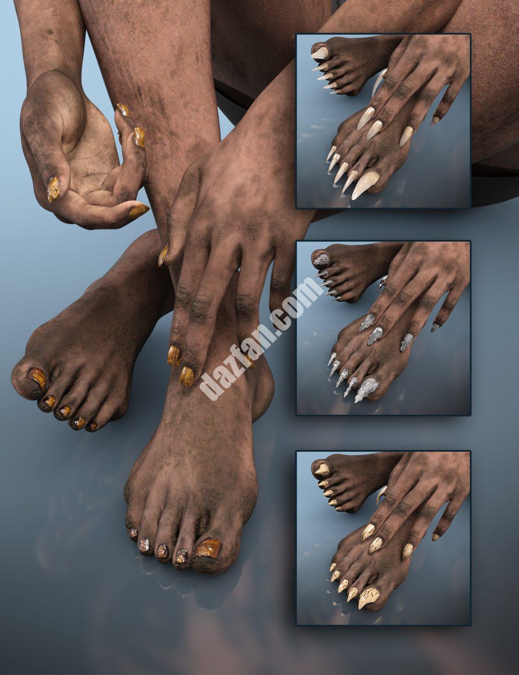 [daz角色] 创世纪9的生物指甲附加组件-DAZ爱好者