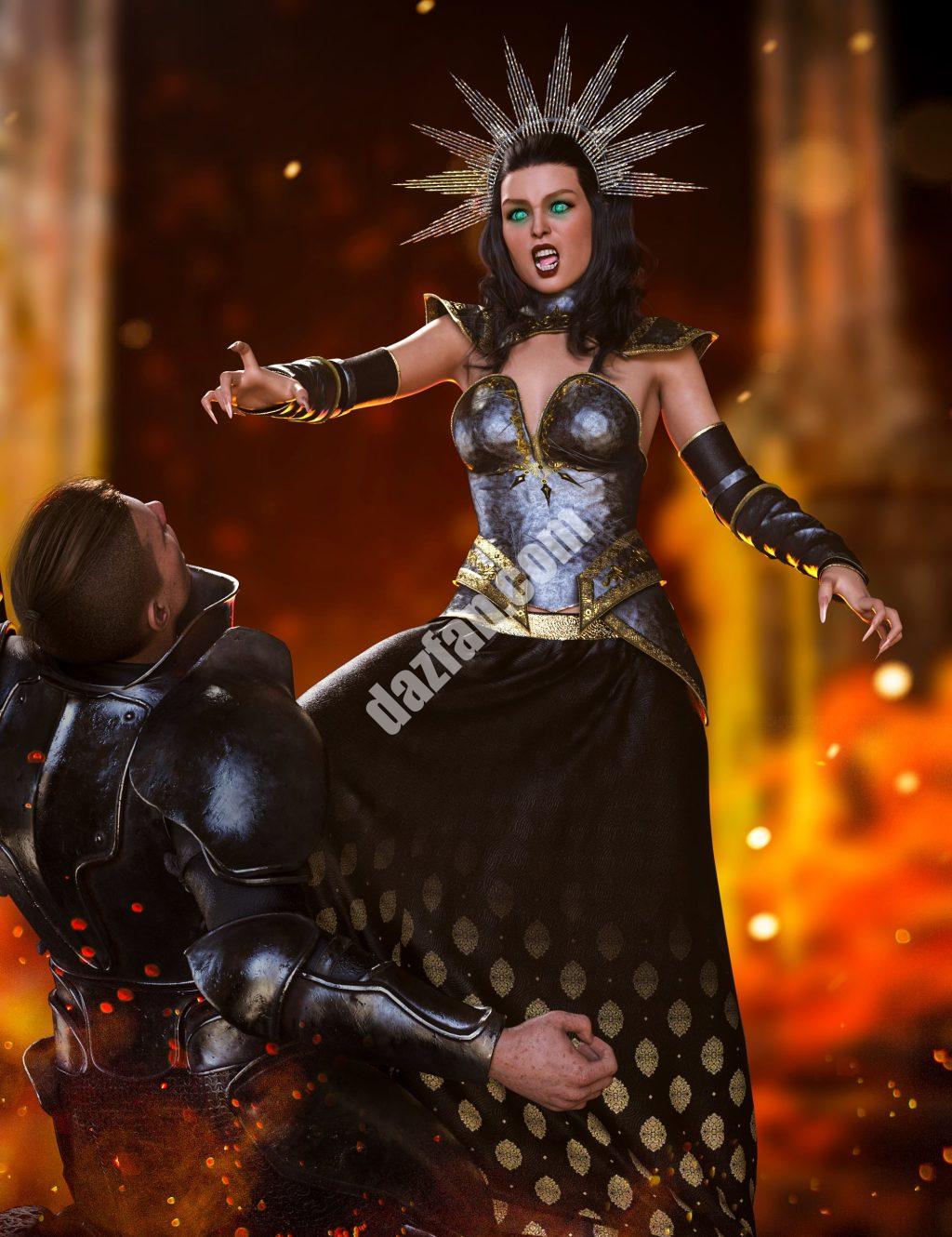 [daz服装] dForce Elena Dark Queen创世纪8和8.1女性套装-DAZ爱好者