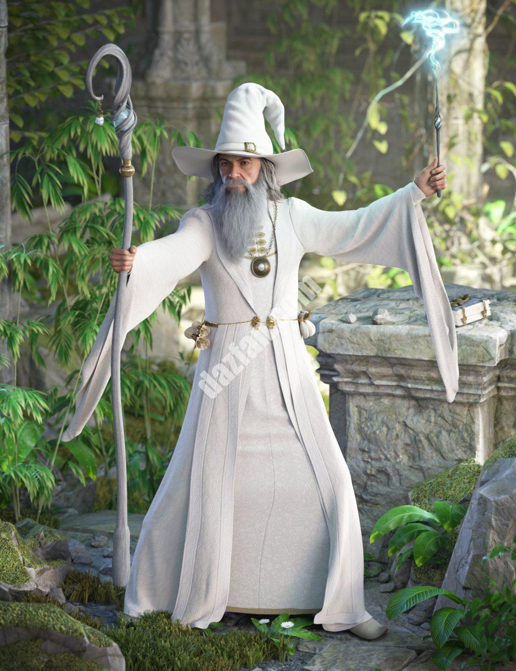 [daz服装] dForce创世纪8和8.1雄性捆绑包的国王魔法师-DAZ爱好者