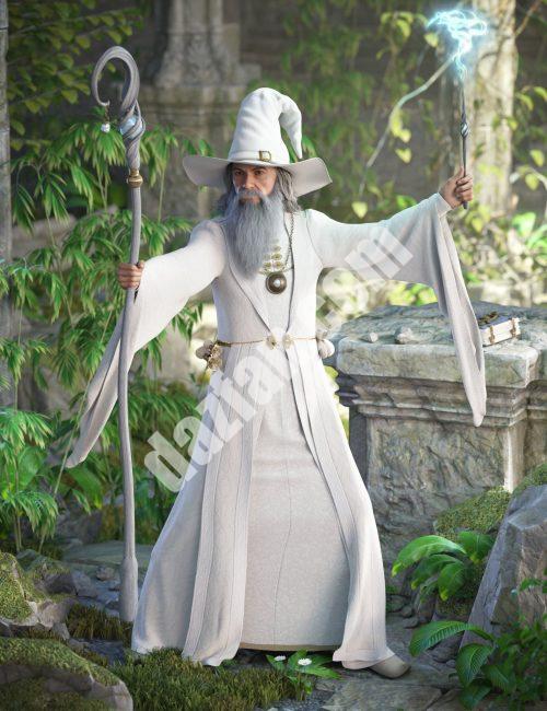 [daz服装] dForce创世纪8和8.1雄性捆绑包的国王魔法师-DAZ爱好者