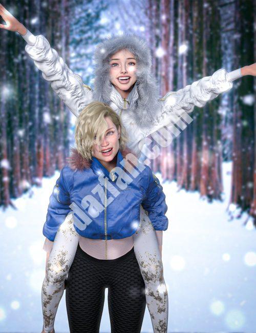 [daz服装] dForce创世纪8号和8.1号雌性羽绒服套装-DAZ爱好者