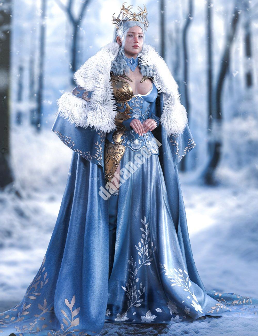 [daz服装] dForce创世纪9雪花女王套装-DAZ爱好者